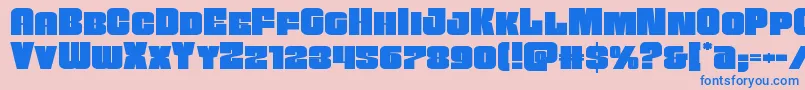 Funkmachineexpand Font – Blue Fonts on Pink Background