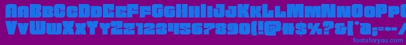 Funkmachineexpand Font – Blue Fonts on Purple Background