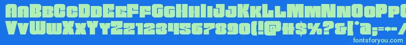 Funkmachineexpand Font – Green Fonts on Blue Background