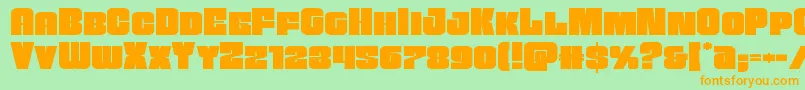 Funkmachineexpand Font – Orange Fonts on Green Background