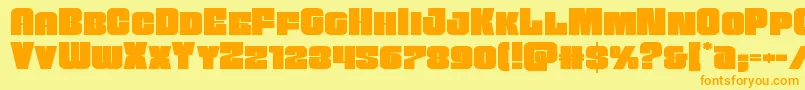 Funkmachineexpand Font – Orange Fonts on Yellow Background