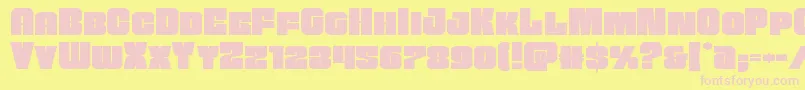 Funkmachineexpand Font – Pink Fonts on Yellow Background