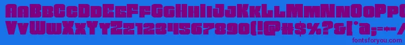 Funkmachineexpand Font – Purple Fonts on Blue Background