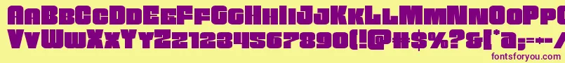 Funkmachineexpand Font – Purple Fonts on Yellow Background