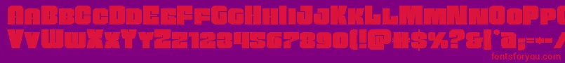 フォントFunkmachineexpand – 紫の背景に赤い文字