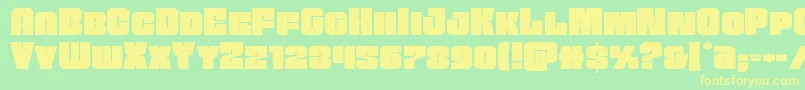 Funkmachineexpand Font – Yellow Fonts on Green Background