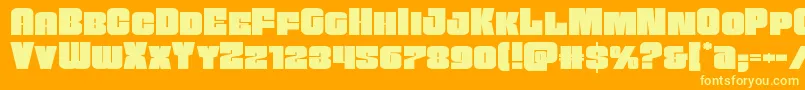 Funkmachineexpand Font – Yellow Fonts on Orange Background