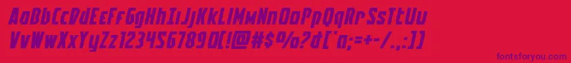 Battleworldxtraexpandital Font – Purple Fonts on Red Background