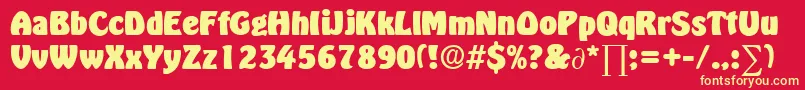 HoboextraboldDb Font – Yellow Fonts on Red Background