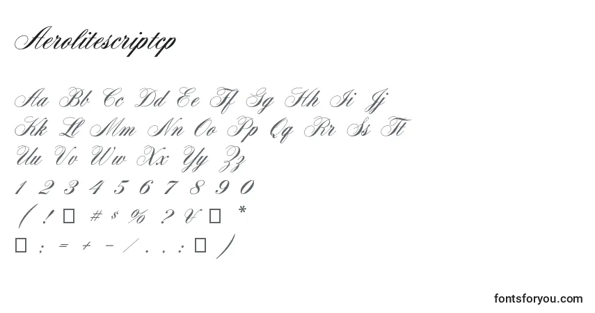 Aerolitescriptcp Font – alphabet, numbers, special characters