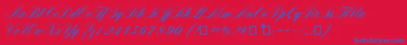 Aerolitescriptcp Font – Blue Fonts on Red Background