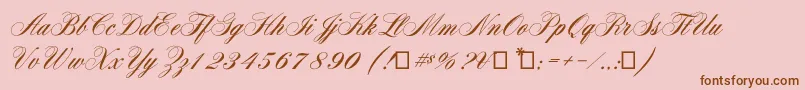 Aerolitescriptcp-Schriftart – Braune Schriften auf rosa Hintergrund