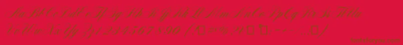 Aerolitescriptcp-Schriftart – Braune Schriften auf rotem Hintergrund