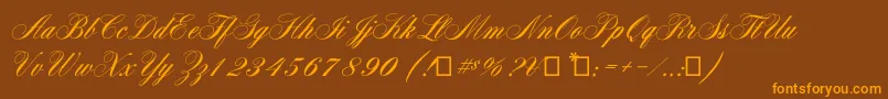 Aerolitescriptcp Font – Orange Fonts on Brown Background