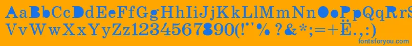 K131 Font – Blue Fonts on Orange Background