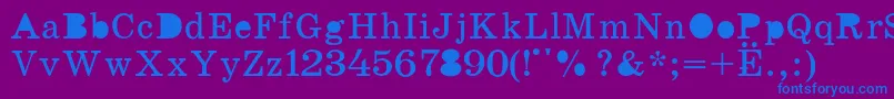 K131 Font – Blue Fonts on Purple Background
