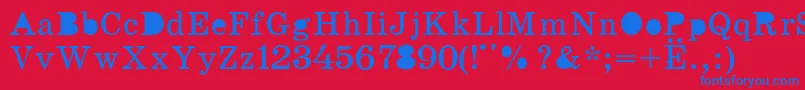 K131 Font – Blue Fonts on Red Background