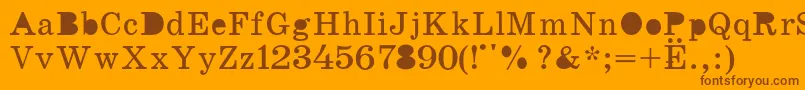 K131 Font – Brown Fonts on Orange Background