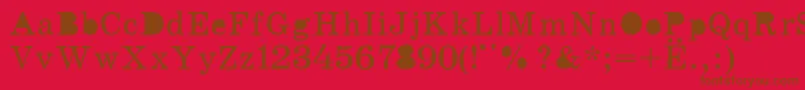 K131 Font – Brown Fonts on Red Background
