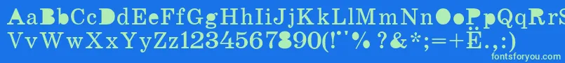 K131 Font – Green Fonts on Blue Background