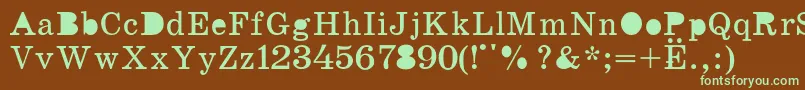 K131 Font – Green Fonts on Brown Background