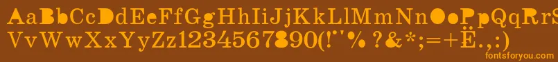 K131 Font – Orange Fonts on Brown Background