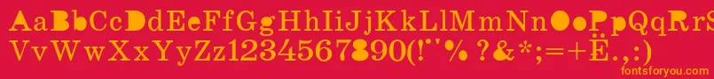 K131 Font – Orange Fonts on Red Background