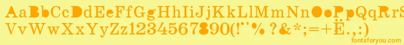 K131 Font – Orange Fonts on Yellow Background