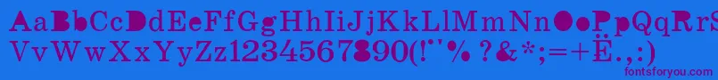 K131 Font – Purple Fonts on Blue Background