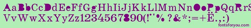 K131 Font – Purple Fonts on Green Background