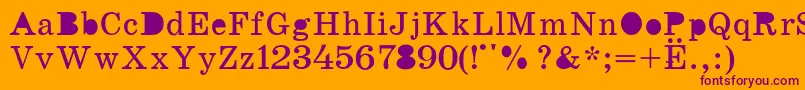 K131 Font – Purple Fonts on Orange Background