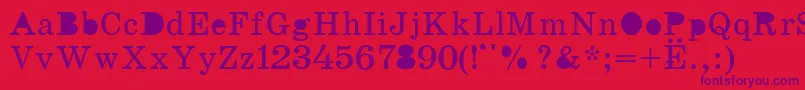 K131 Font – Purple Fonts on Red Background