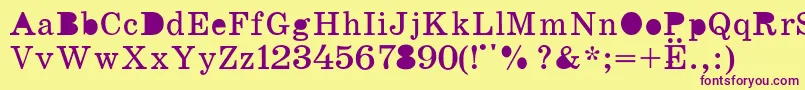 K131 Font – Purple Fonts on Yellow Background