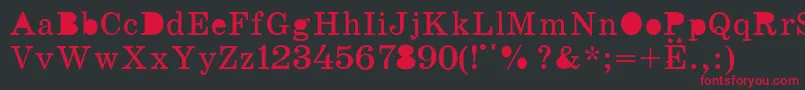 K131 Font – Red Fonts on Black Background