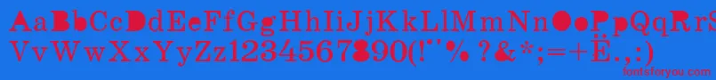 K131 Font – Red Fonts on Blue Background