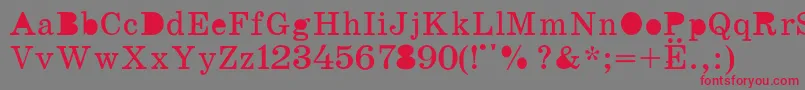 K131 Font – Red Fonts on Gray Background