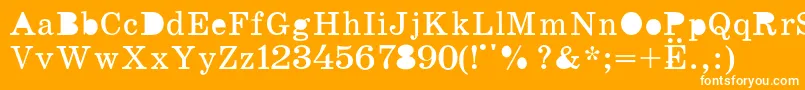 K131 Font – White Fonts on Orange Background