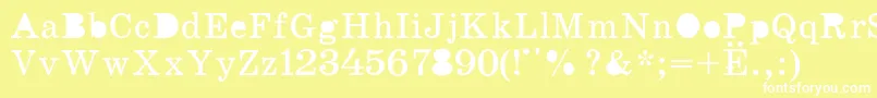 K131 Font – White Fonts on Yellow Background