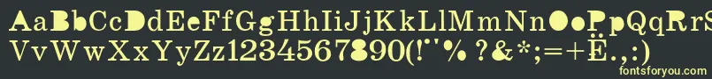 K131 Font – Yellow Fonts on Black Background