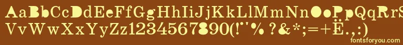 K131 Font – Yellow Fonts on Brown Background