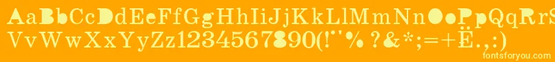 K131 Font – Yellow Fonts on Orange Background