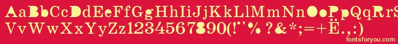 K131 Font – Yellow Fonts on Red Background