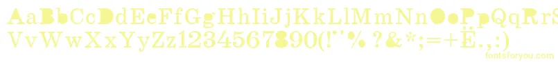 K131 Font – Yellow Fonts on White Background