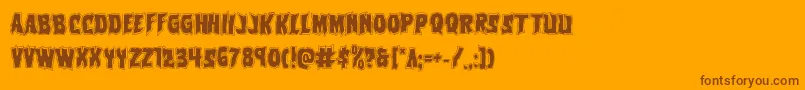 Vorvolakaacad-Schriftart – Braune Schriften auf orangefarbenem Hintergrund