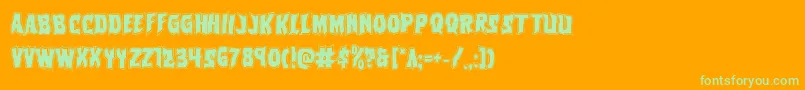 Vorvolakaacad Font – Green Fonts on Orange Background