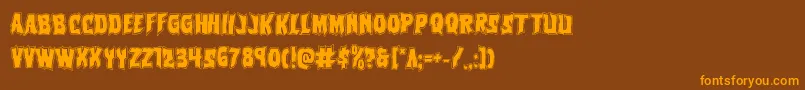 Vorvolakaacad Font – Orange Fonts on Brown Background