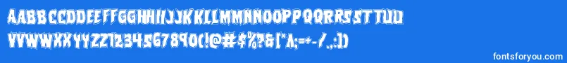 Vorvolakaacad Font – White Fonts on Blue Background