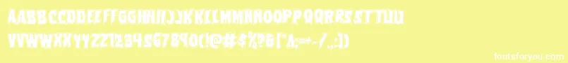Шрифт Vorvolakaacad – белые шрифты на жёлтом фоне