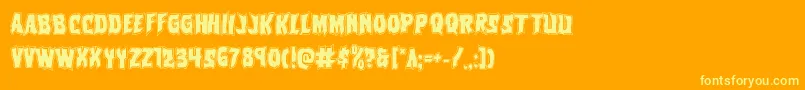 Vorvolakaacad Font – Yellow Fonts on Orange Background