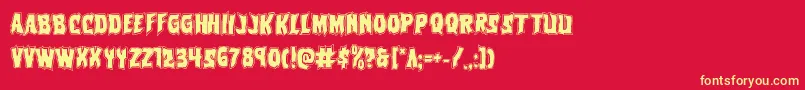 Vorvolakaacad Font – Yellow Fonts on Red Background